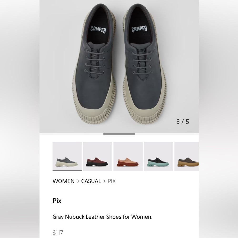 Camper Gray Pix Women’s Shoes size 37